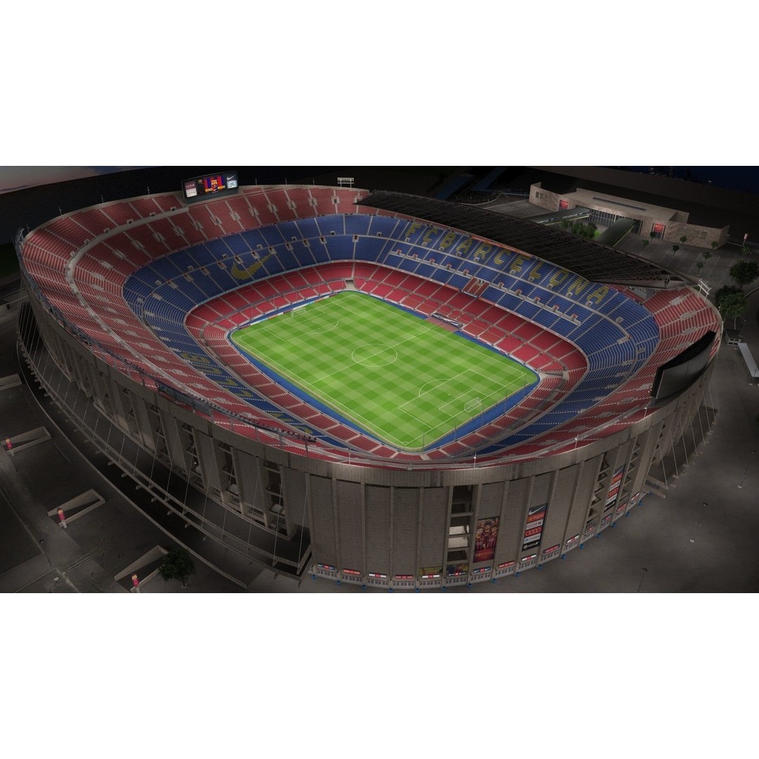 Camp Nou Barcelona Stadium 3D Model – High Detail Architectural Asset, 3dsmax - View 3