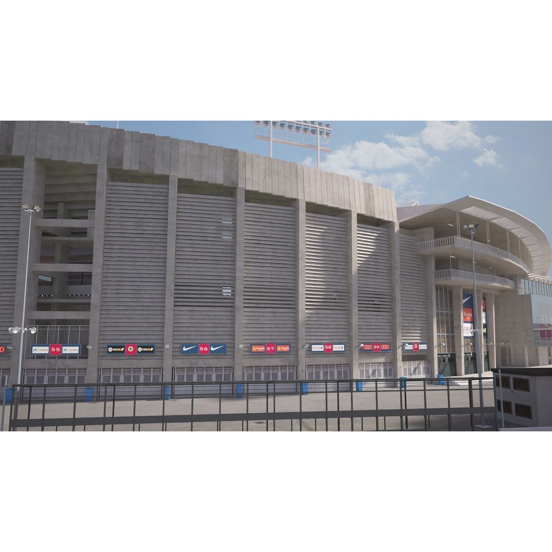 Camp Nou Barcelona Stadium 3D Model – High Detail Architectural Asset, 3dsmax - View 9