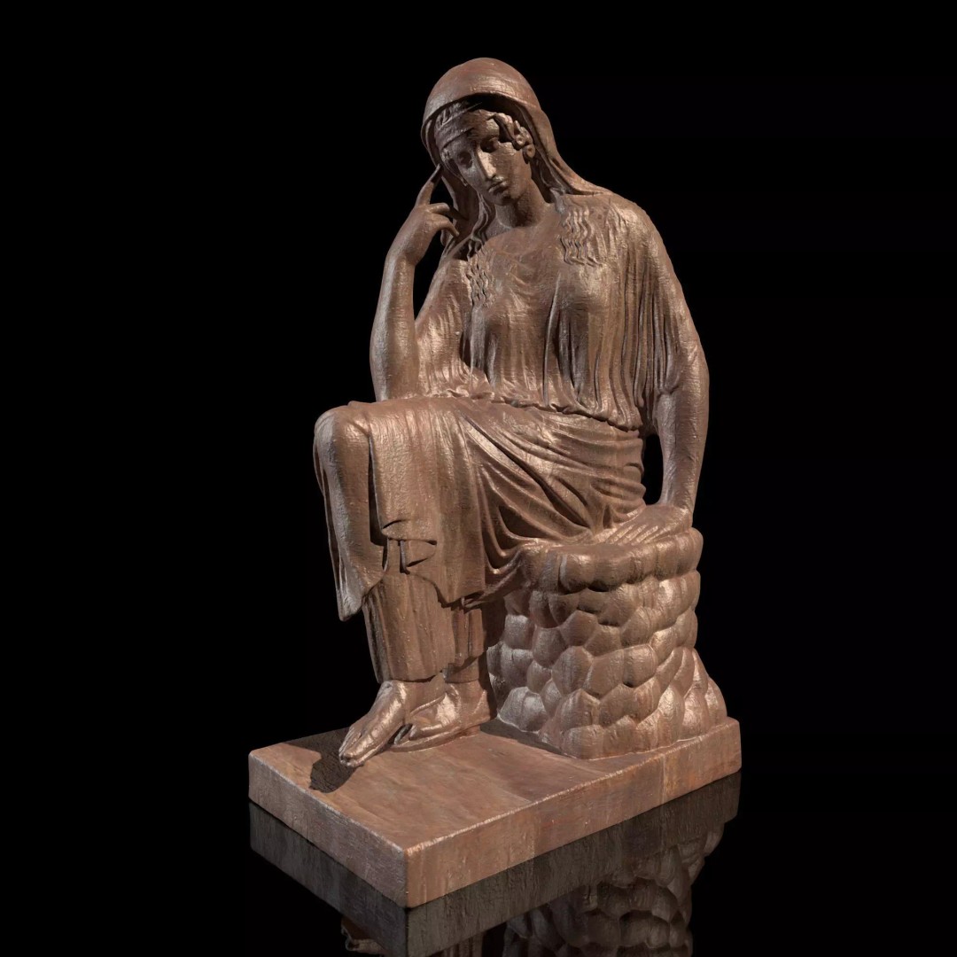 Penelope Sculpture 3D Model – Classical Greek Art, PBR Textures, STL/FBX/OBJ - View 2