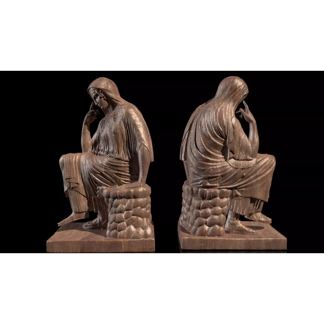 Penelope Sculpture 3D Model – Classical Greek Art, PBR Textures, STL/FBX/OBJ - View 7