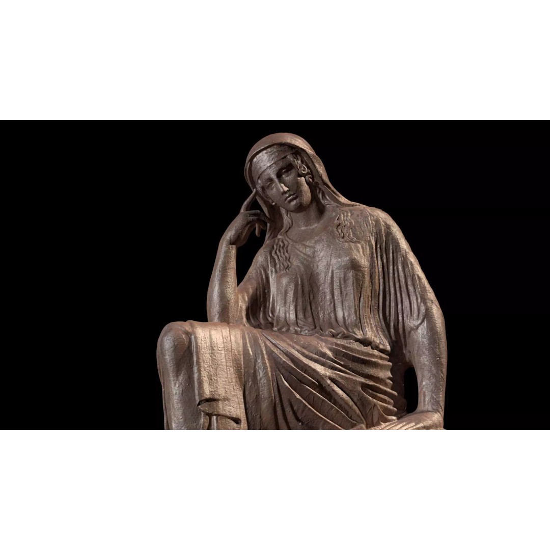 Penelope Sculpture 3D Model – Classical Greek Art, PBR Textures, STL/FBX/OBJ - View 8