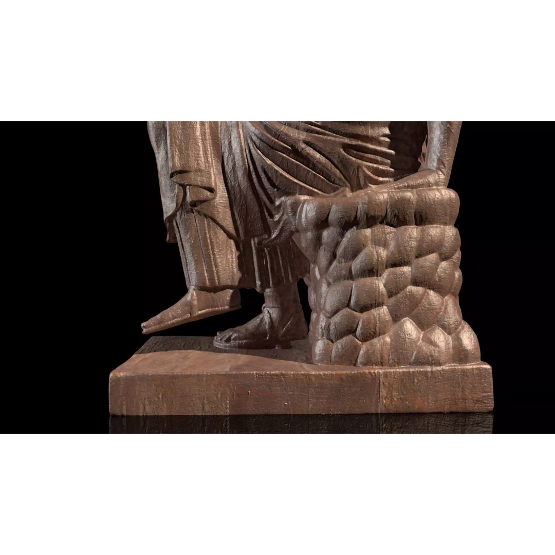 Penelope Sculpture 3D Model – Classical Greek Art, PBR Textures, STL/FBX/OBJ - View 9