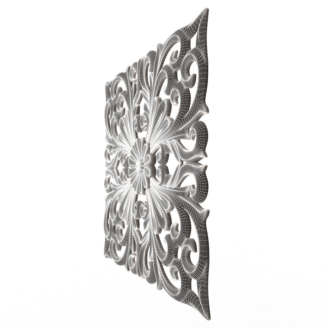 Carved Plaster Molding 3D Model – Low Poly Architectural Decoration, FBX - View 12