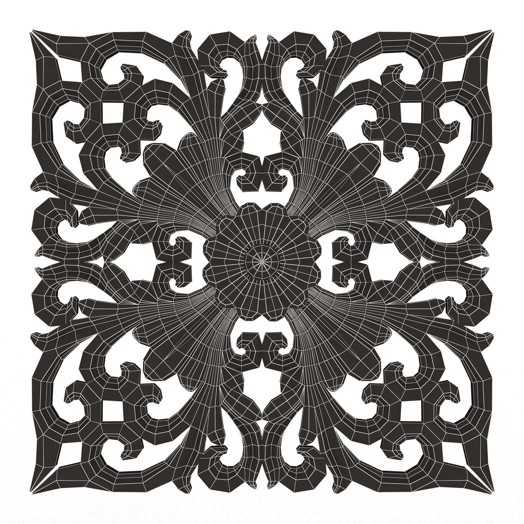 Carved Plaster Molding 3D Model – Low Poly Architectural Decoration, FBX - View 14