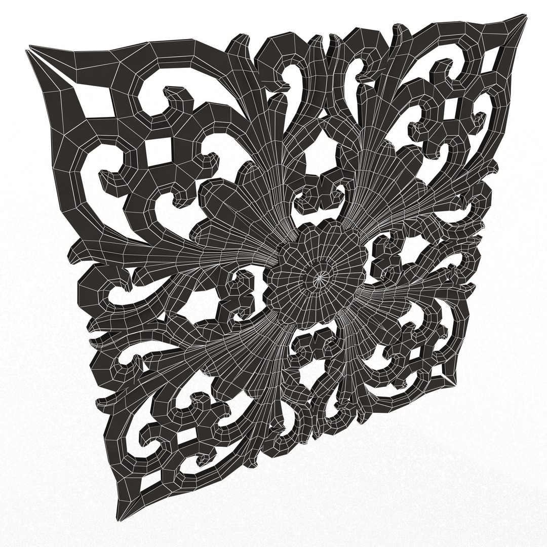 Carved Plaster Molding 3D Model – Low Poly Architectural Decoration, FBX - View 15
