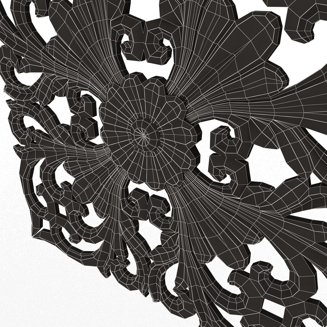 Carved Plaster Molding 3D Model – Low Poly Architectural Decoration, FBX - View 16