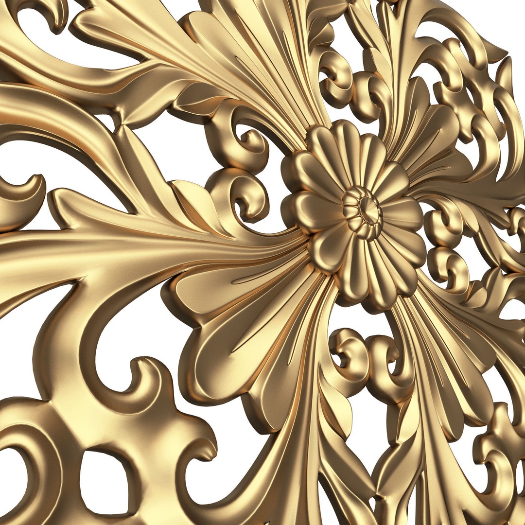 Carved Plaster Molding 3D Model – Low Poly Architectural Decoration, FBX - View 5