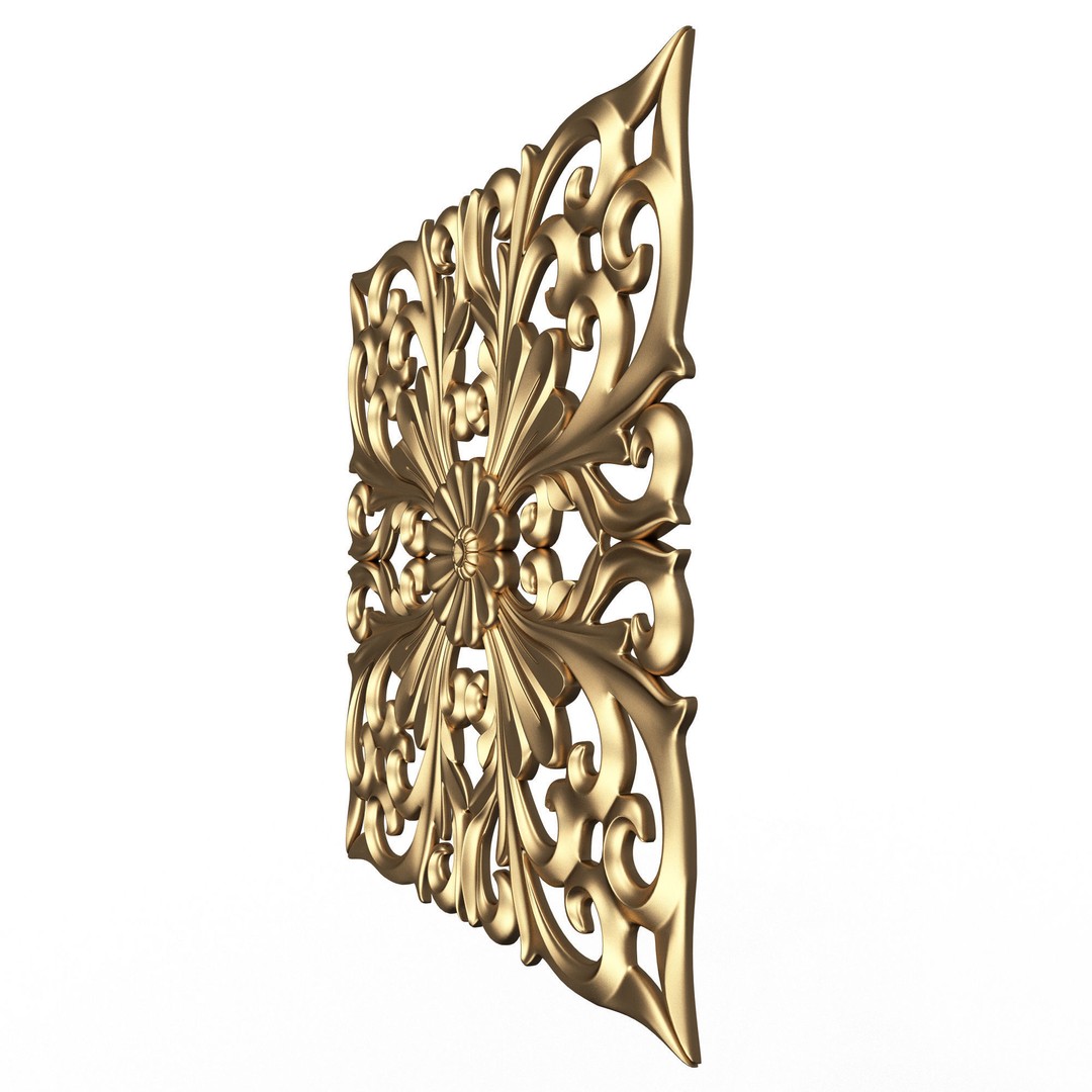 Carved Plaster Molding 3D Model – Low Poly Architectural Decoration, FBX - View 6