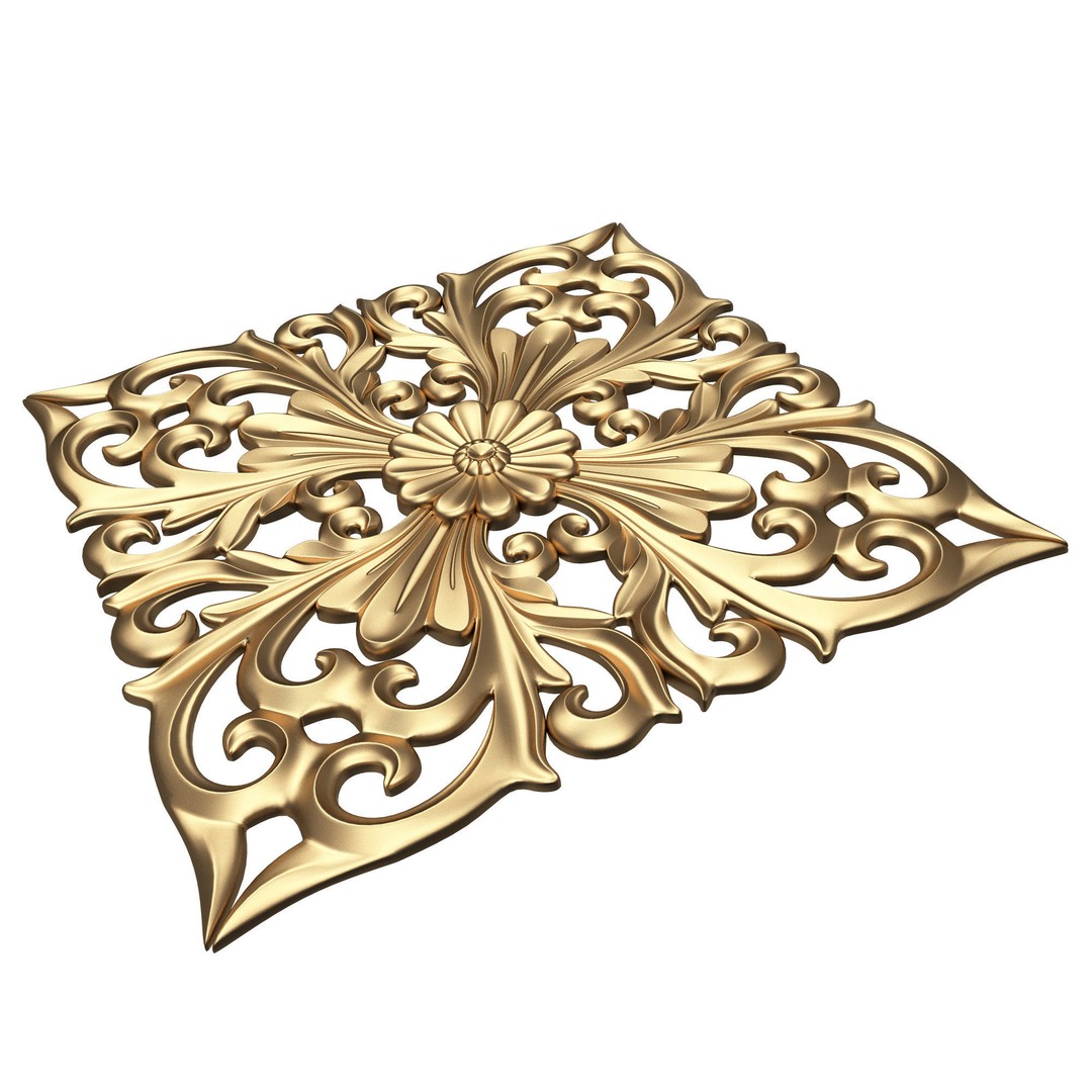 Carved Plaster Molding 3D Model – Low Poly Architectural Decoration, FBX - View 7