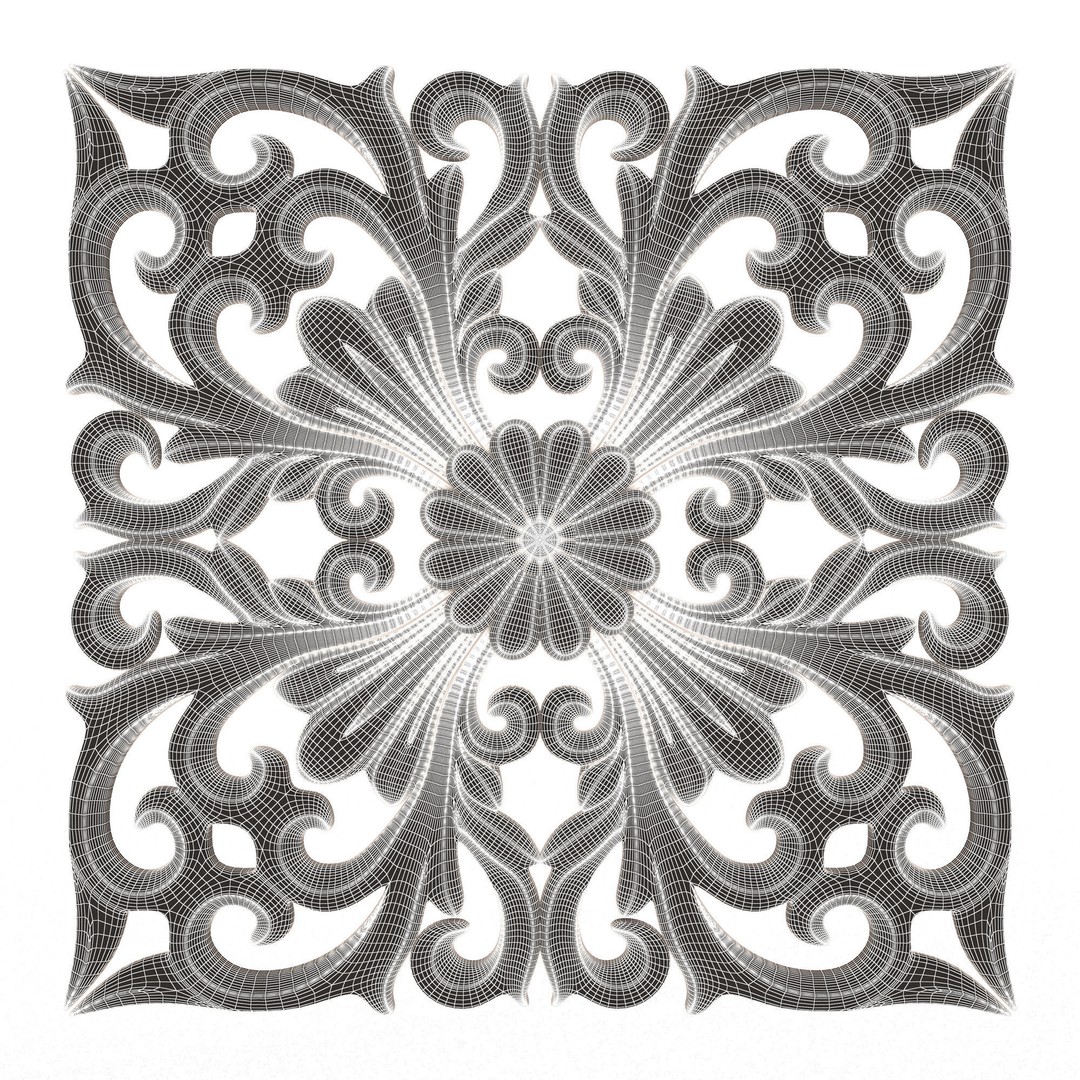 Carved Plaster Molding 3D Model – Low Poly Architectural Decoration, FBX - View 8