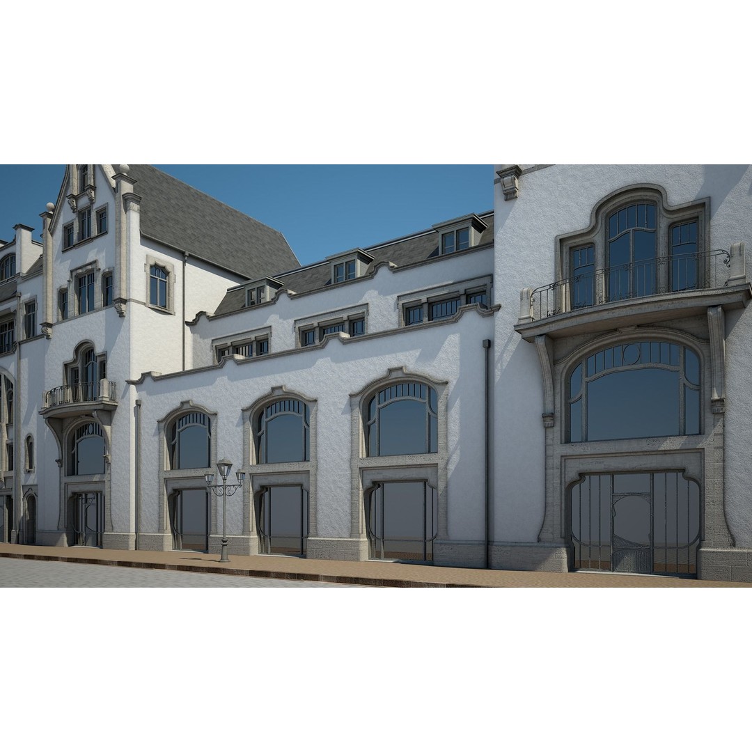 Urban Historical Building 3D Model – Detailed Architectural Asset, FBX - View 13