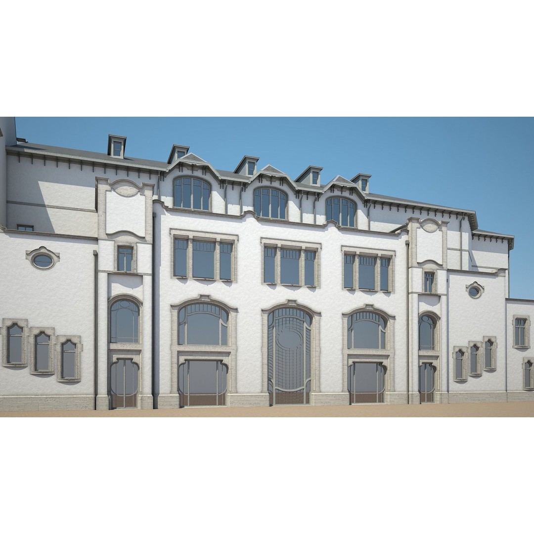 Urban Historical Building 3D Model – Detailed Architectural Asset, FBX - View 14