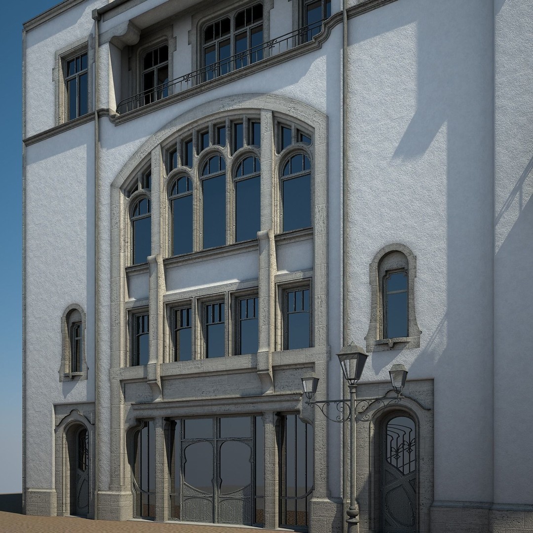Urban Historical Building 3D Model – Detailed Architectural Asset, FBX - View 17
