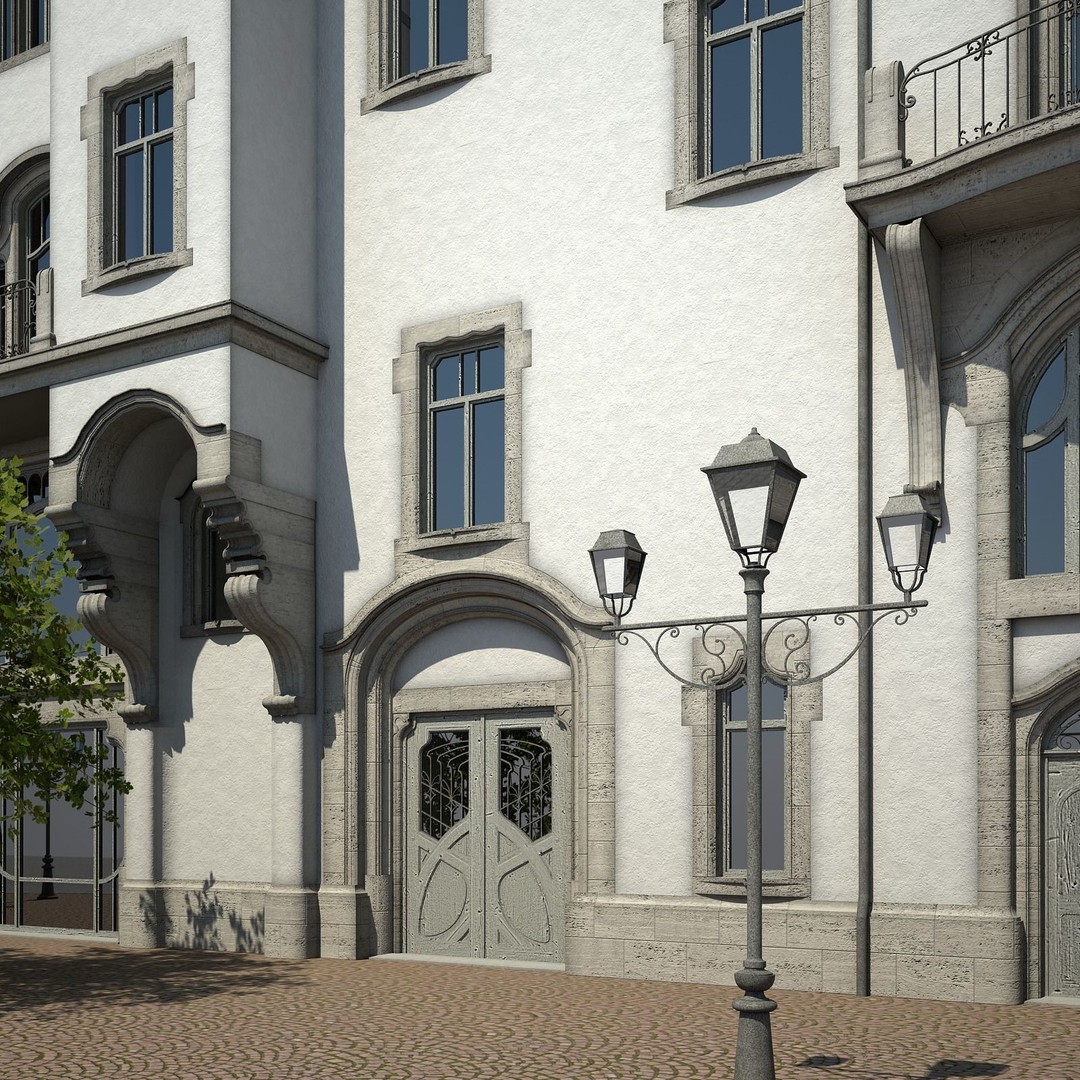 Urban Historical Building 3D Model – Detailed Architectural Asset, FBX - View 19