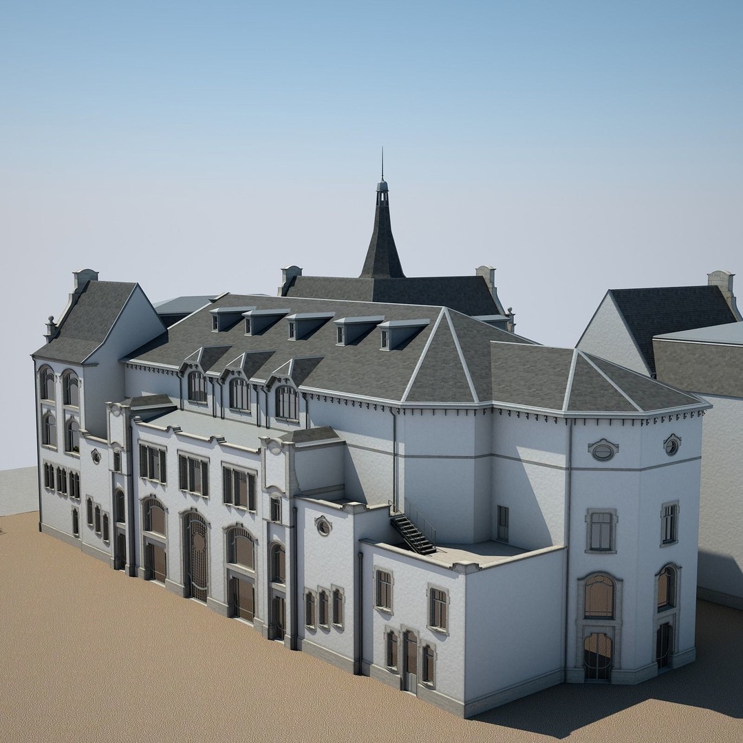 Urban Historical Building 3D Model – Detailed Architectural Asset, FBX - View 21