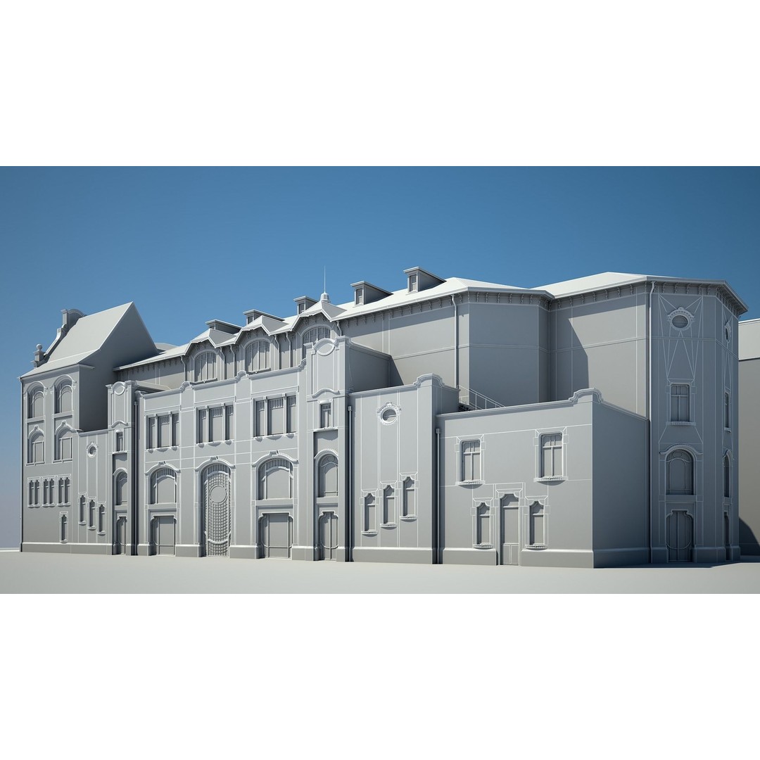 Urban Historical Building 3D Model – Detailed Architectural Asset, FBX - View 27