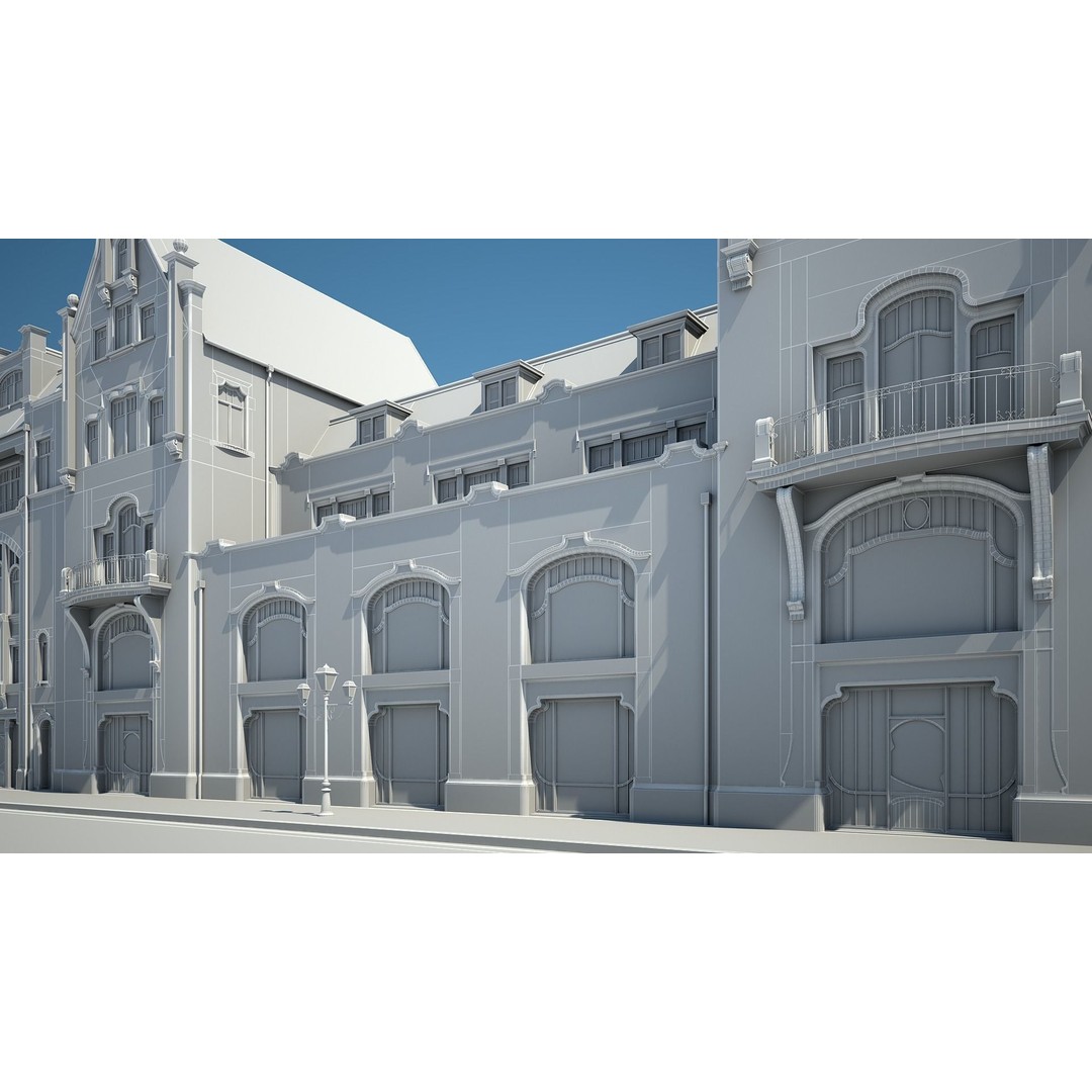 Urban Historical Building 3D Model – Detailed Architectural Asset, FBX - View 31