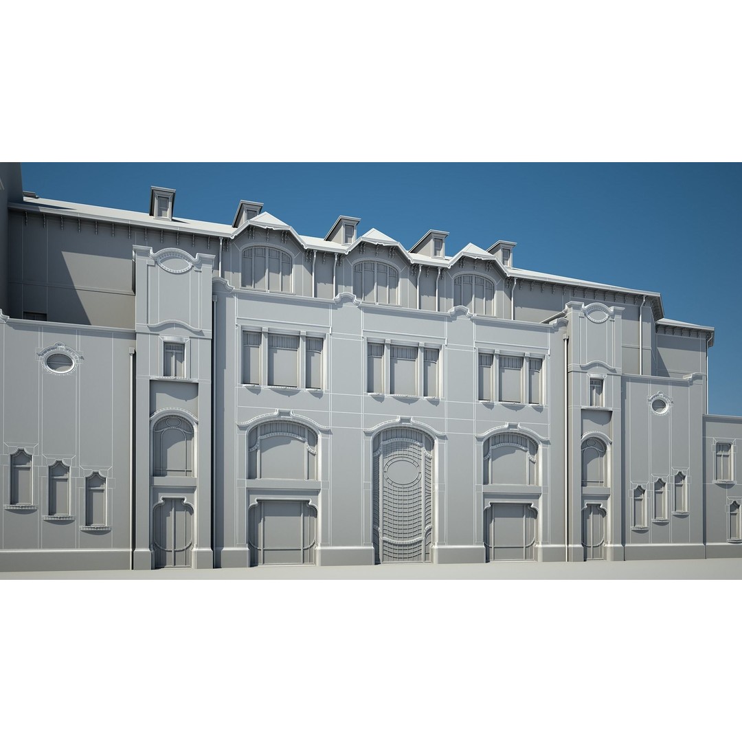 Urban Historical Building 3D Model – Detailed Architectural Asset, FBX - View 32