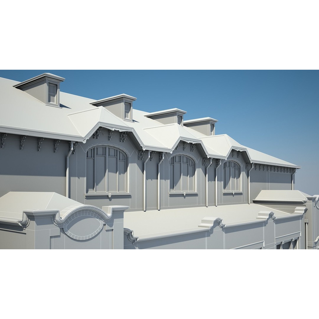 Urban Historical Building 3D Model – Detailed Architectural Asset, FBX - View 33
