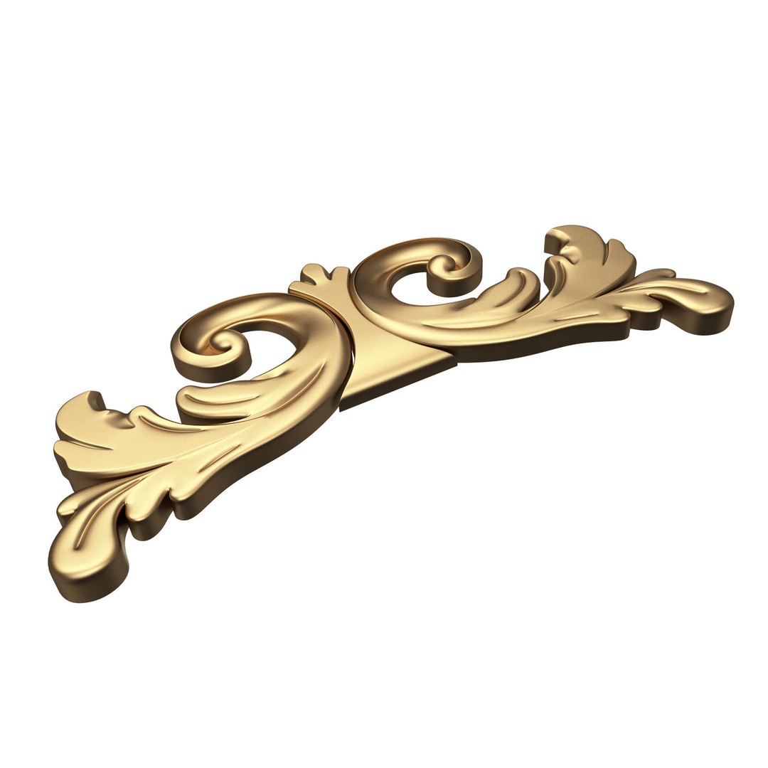 Carved Plaster Molding 3D Model – Low Poly Decorative Element, FBX, OBJ - View 7