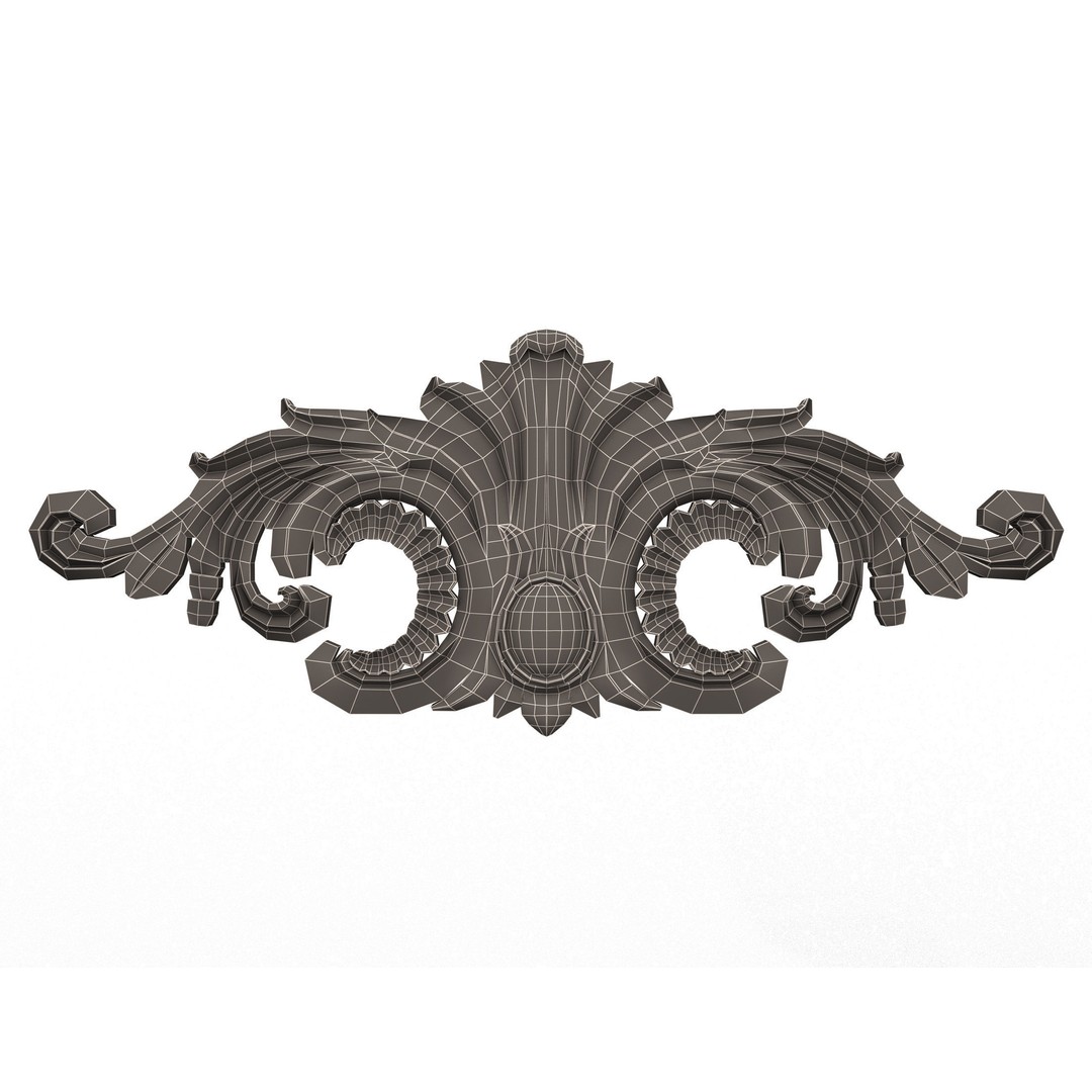 Carved Plaster Molding 3D Model – Low Poly Architectural Decoration, FBX, OBJ - View 10