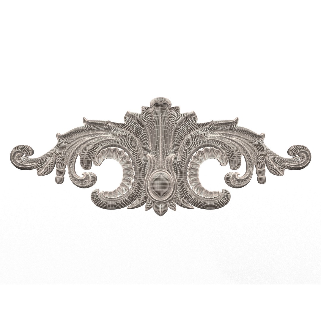 Carved Plaster Molding 3D Model – Low Poly Architectural Decoration, FBX, OBJ - View 6