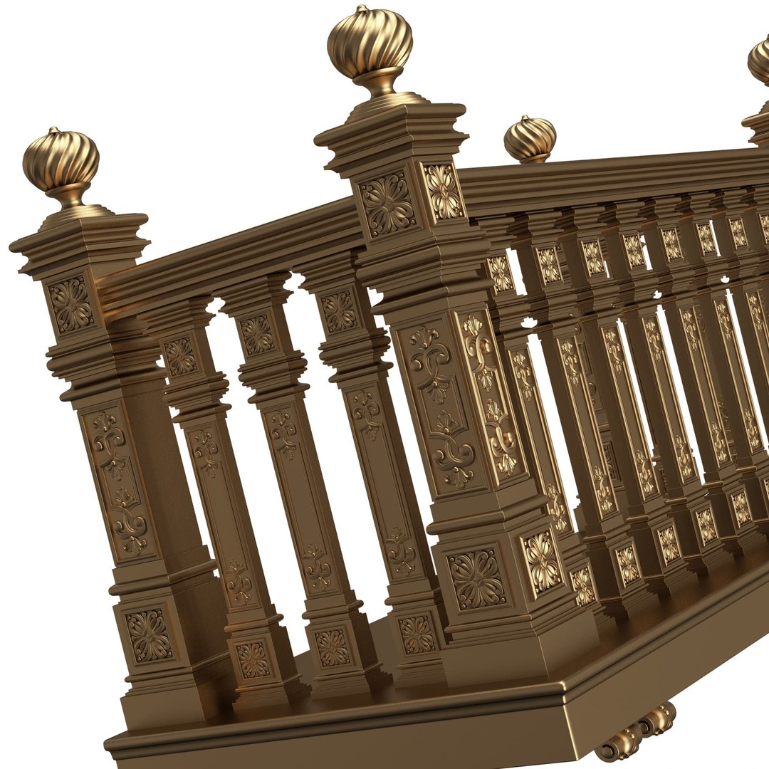 Classic Balcony 3D Model – Low Poly Architectural Decoration, OBJ, FBX - View 15