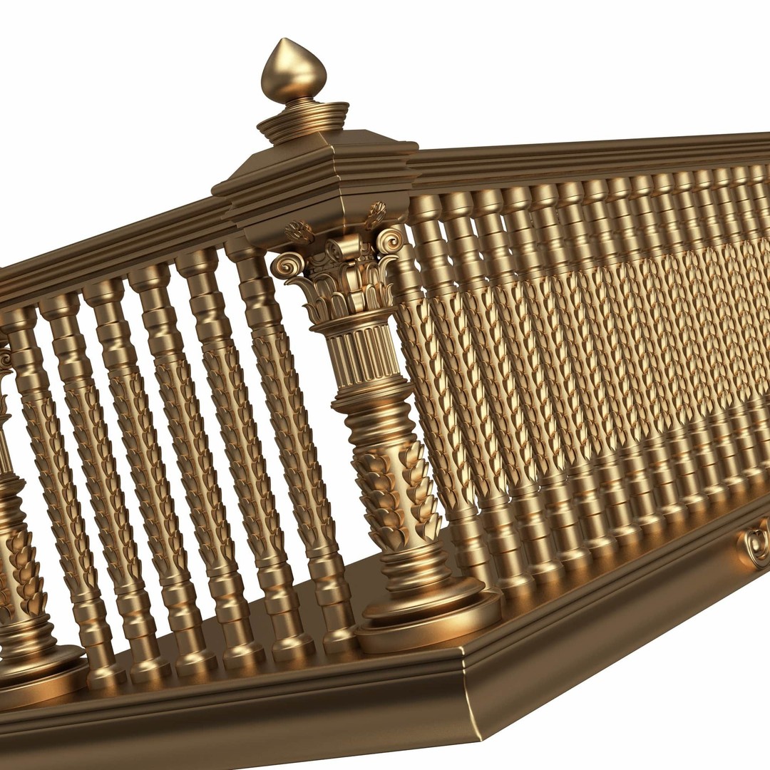 Classic Balcony 3D Model – Low Poly Architectural Decoration, OBJ, FBX - View 21