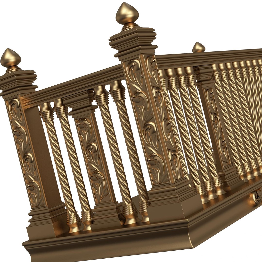 Classic Balcony 3D Model – Low Poly Architectural Decoration, OBJ, FBX - View 29