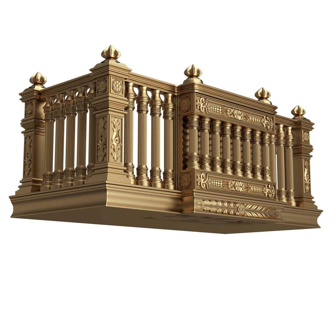Classic Balcony 3D Model – Low Poly Architectural Decoration, OBJ, FBX - View 35