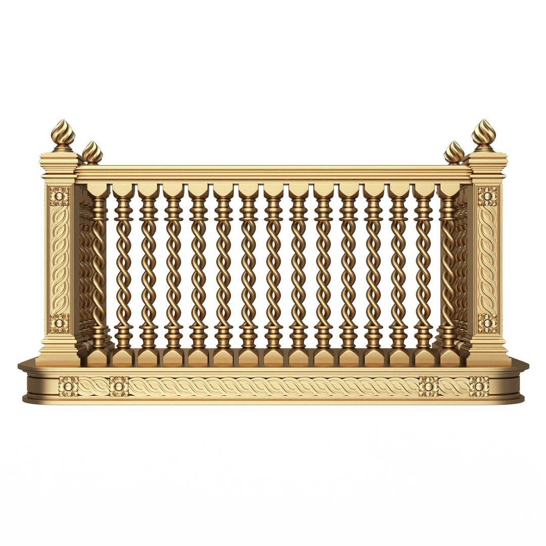 Classic Balcony 3D Model – Low Poly Architectural Decoration, OBJ, FBX - View 47