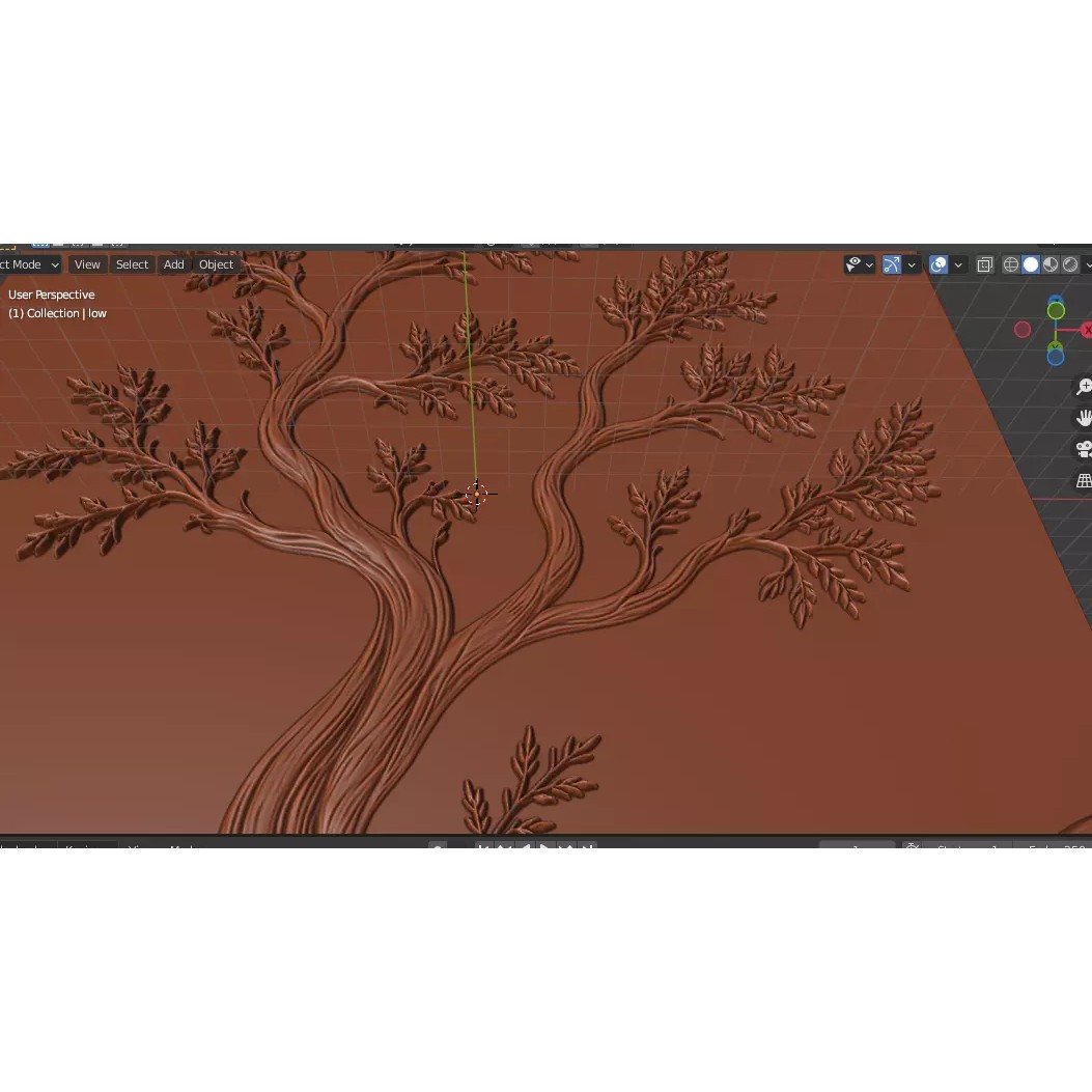 Modern Tree Decor 3D Model – Bas Relief Mural for CNC & 3D Printing