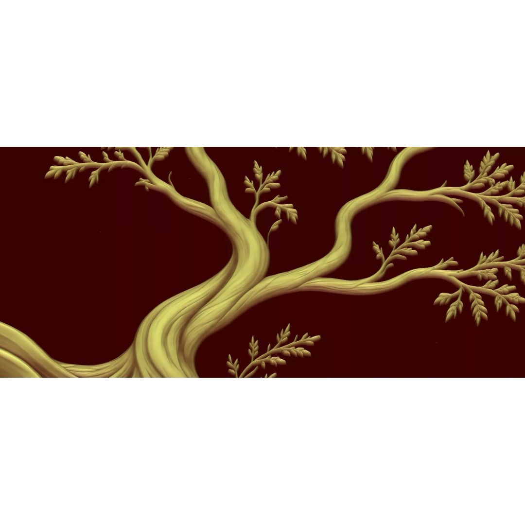 Modern Tree Decor 3D Model – Bas Relief Mural for CNC & 3D Printing - View 10