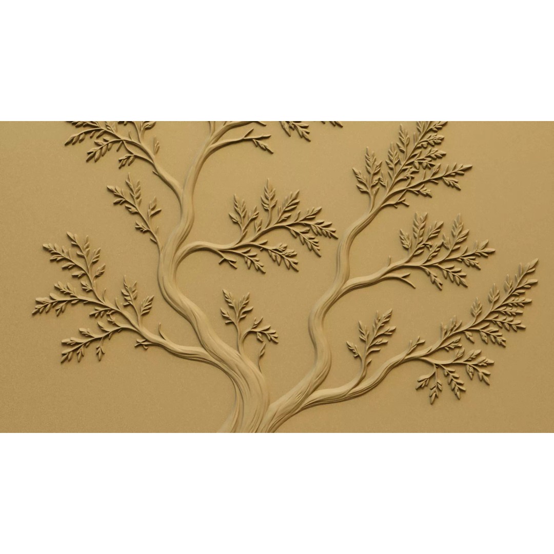 Modern Tree Decor 3D Model – Bas Relief Mural for CNC & 3D Printing - View 11