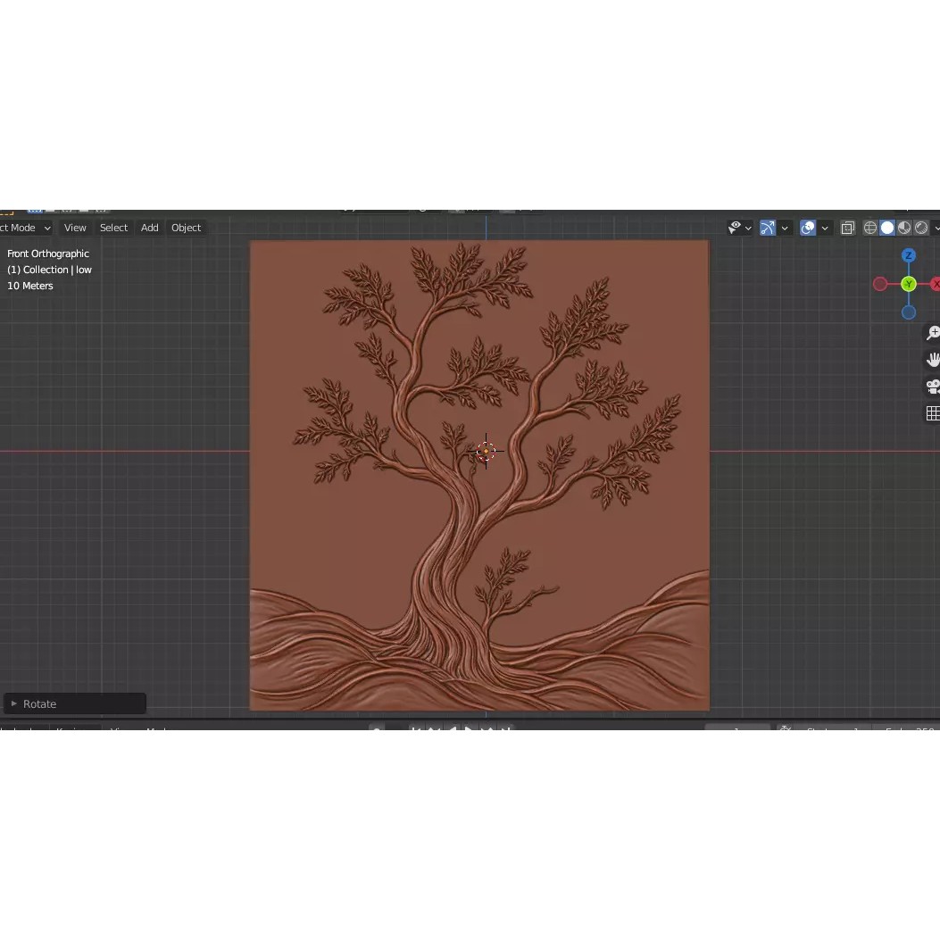 Modern Tree Decor 3D Model – Bas Relief Mural for CNC & 3D Printing - View 12