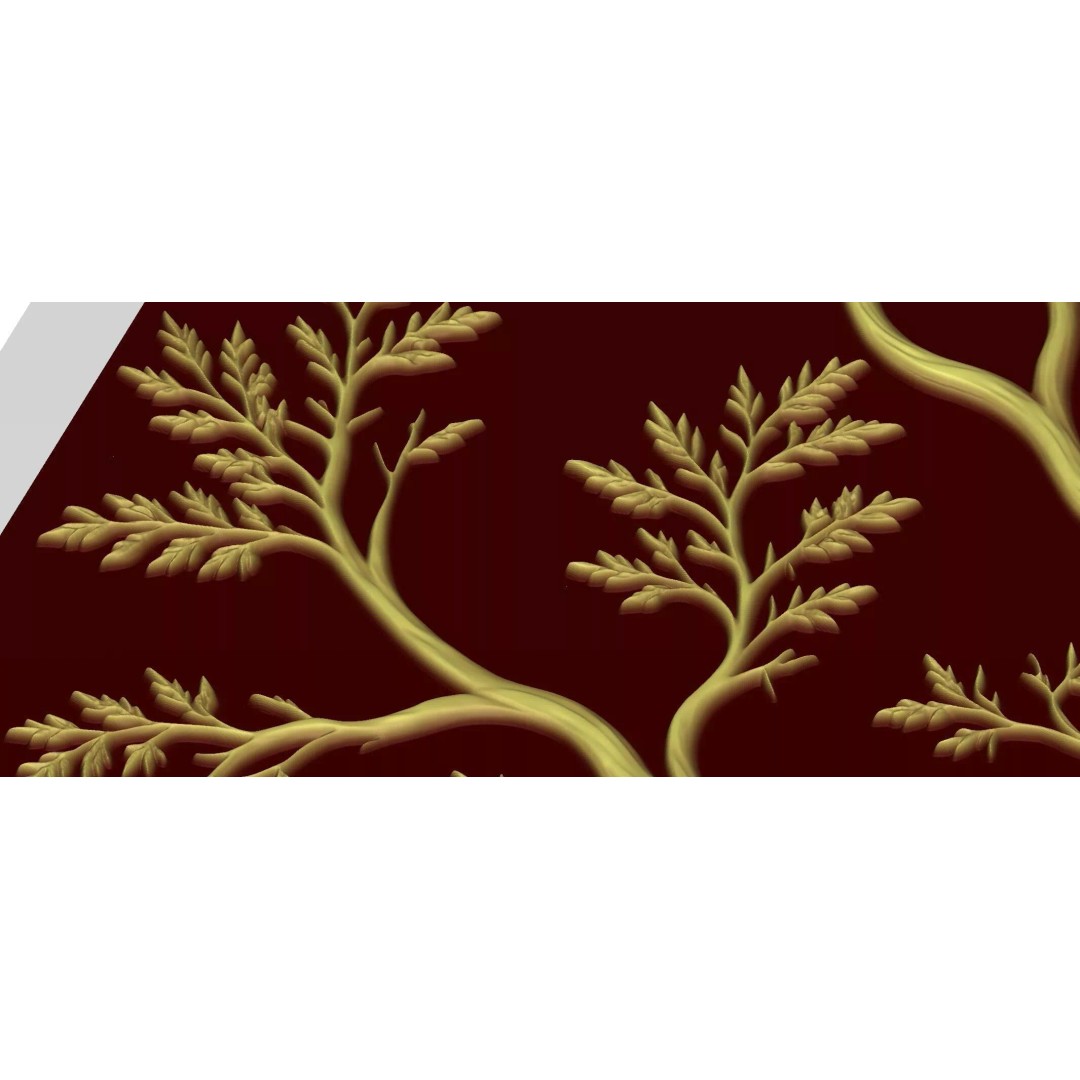 Modern Tree Decor 3D Model – Bas Relief Mural for CNC & 3D Printing - View 13