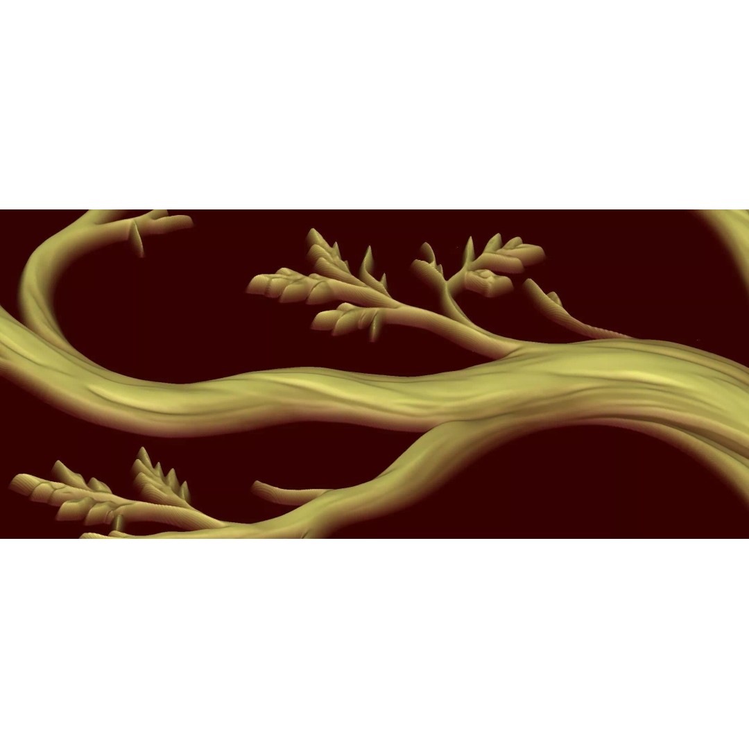 Modern Tree Decor 3D Model – Bas Relief Mural for CNC & 3D Printing - View 15
