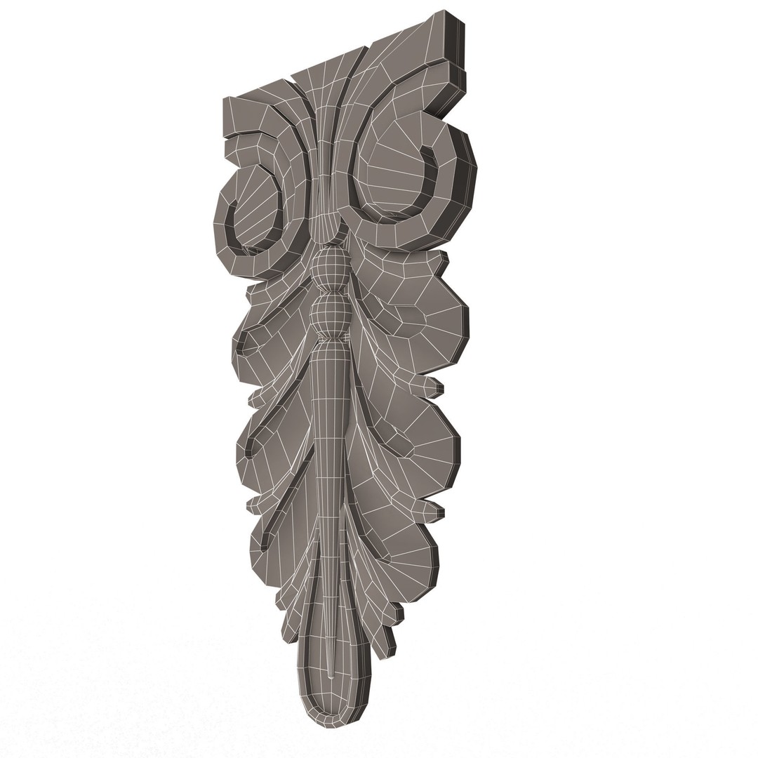 Corbel Carved 3D Model – Low Poly Architectural Decoration, FBX, Blender - View 10