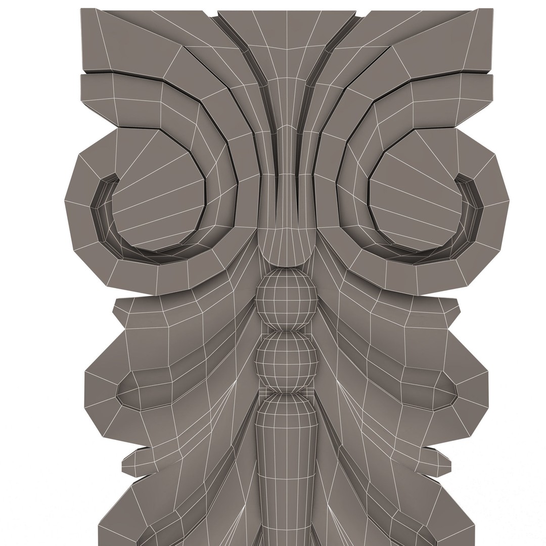 Corbel Carved 3D Model – Low Poly Architectural Decoration, FBX, Blender - View 11