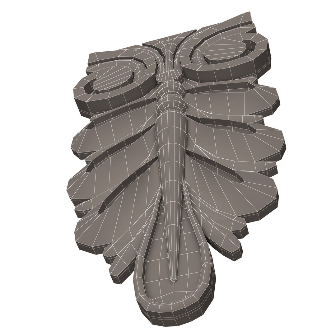 Corbel Carved 3D Model – Low Poly Architectural Decoration, FBX, Blender - View 13
