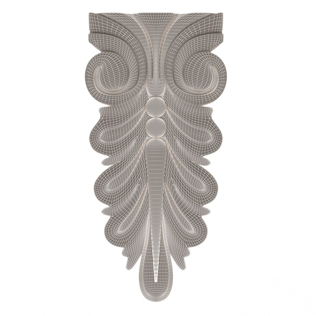 Corbel Carved 3D Model – Low Poly Architectural Decoration, FBX, Blender - View 14