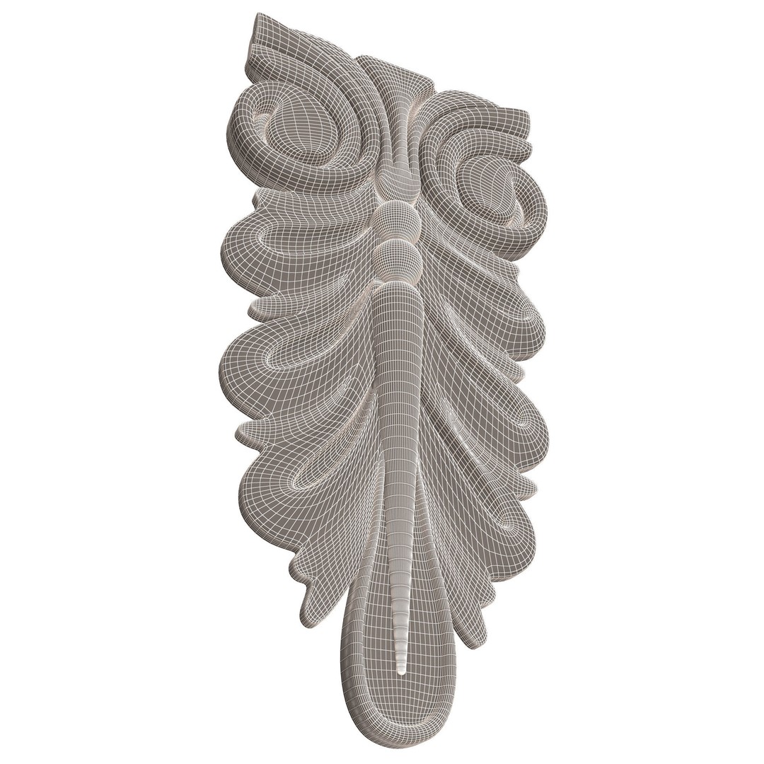 Corbel Carved 3D Model – Low Poly Architectural Decoration, FBX, Blender - View 15