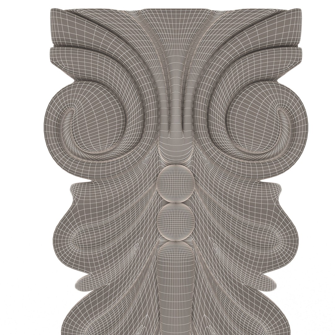 Corbel Carved 3D Model – Low Poly Architectural Decoration, FBX, Blender - View 17