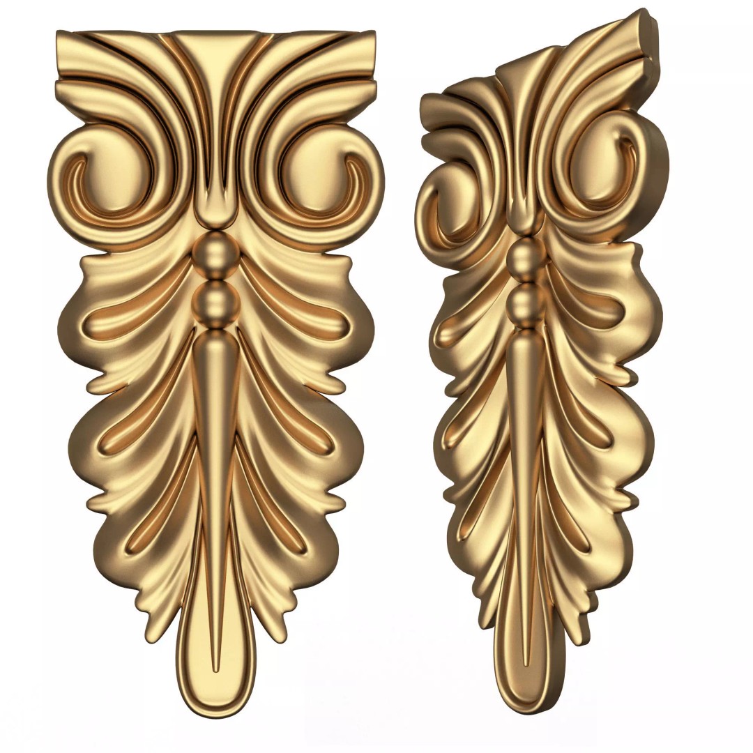 Corbel Carved 3D Model – Low Poly Architectural Decoration, FBX, Blender - View 2