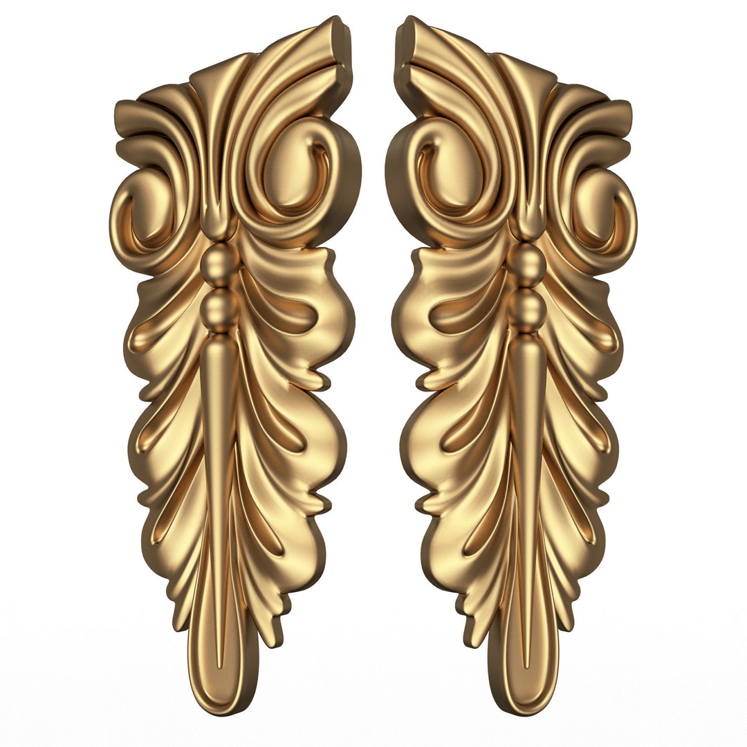 Corbel Carved 3D Model – Low Poly Architectural Decoration, FBX, Blender - View 4