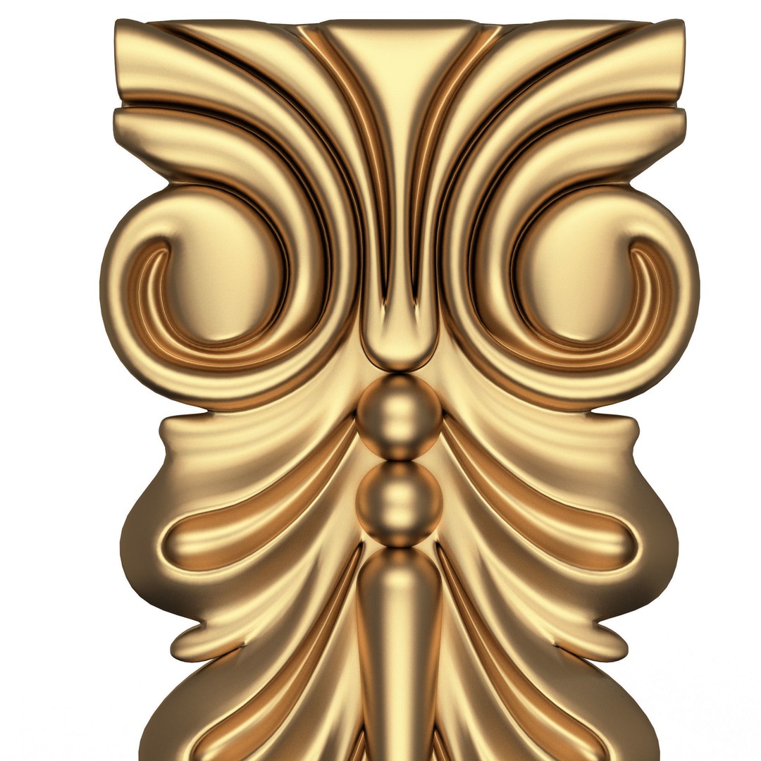 Corbel Carved 3D Model – Low Poly Architectural Decoration, FBX, Blender - View 5