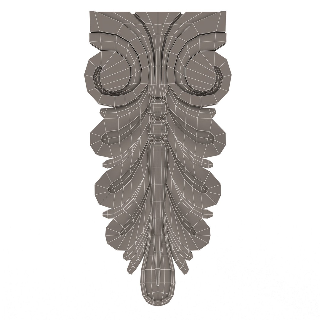 Corbel Carved 3D Model – Low Poly Architectural Decoration, FBX, Blender - View 8