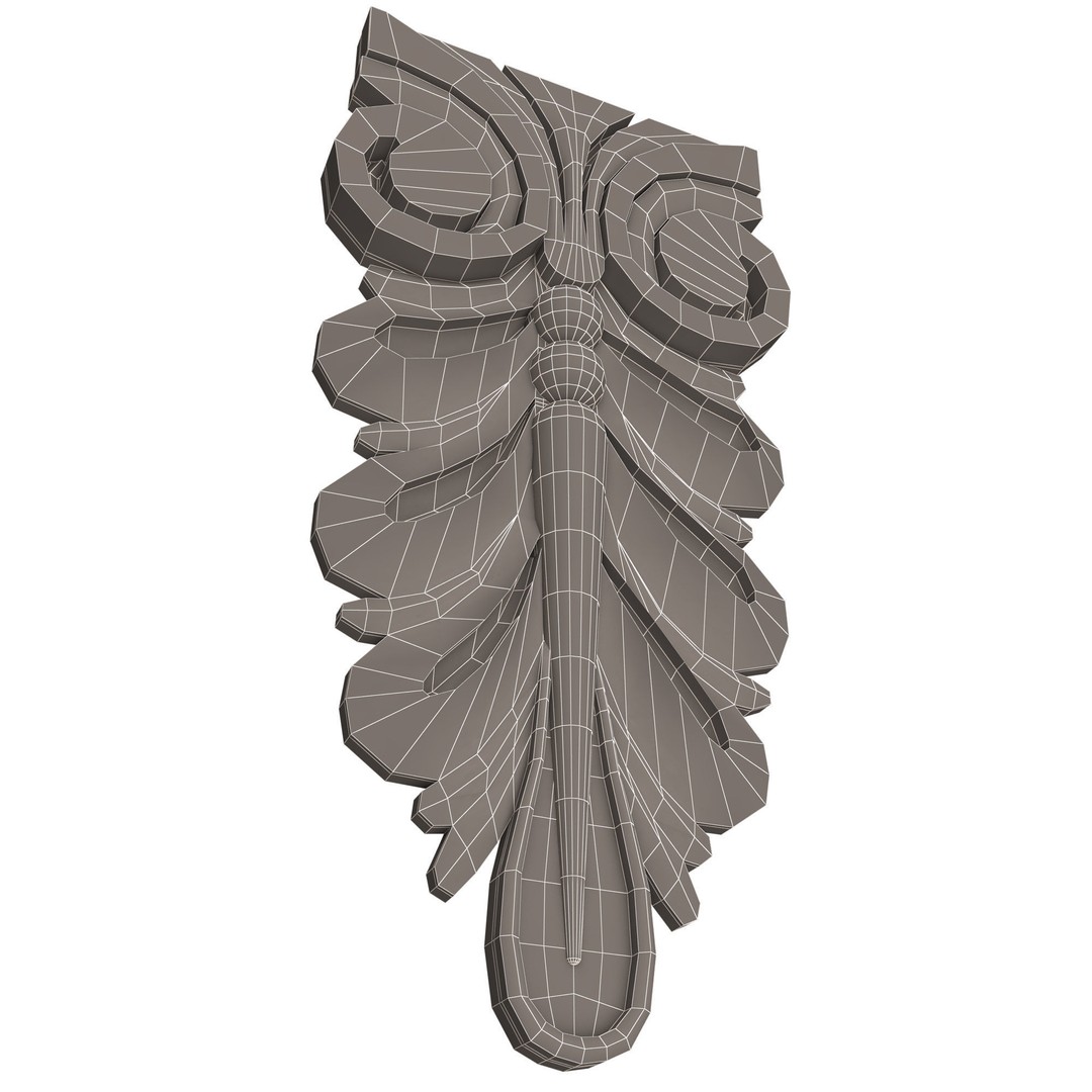 Corbel Carved 3D Model – Low Poly Architectural Decoration, FBX, Blender - View 9