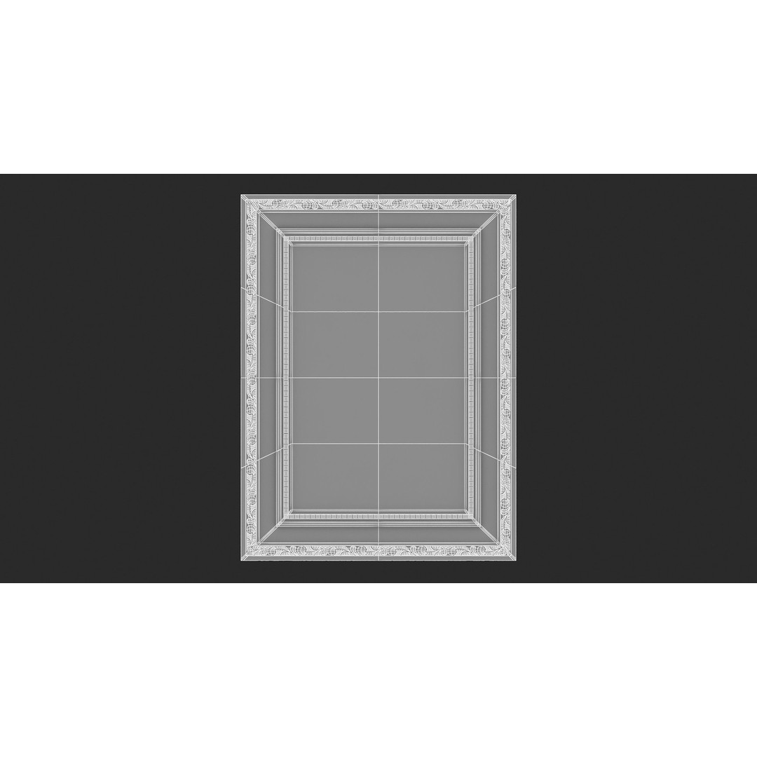 Classic Frames 3D Model – Baroque Decor Collection, PBR Textures - View 10