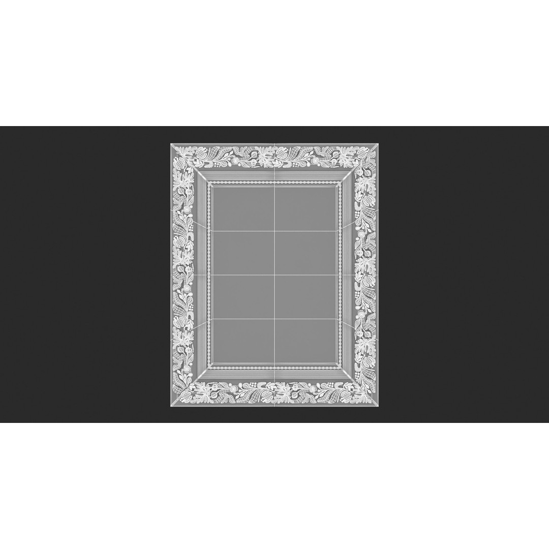 Classic Frames 3D Model – Baroque Decor Collection, PBR Textures - View 12